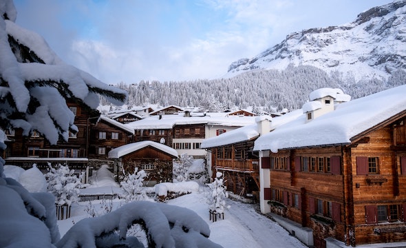 Image of the cabins in the resort during our winter season.